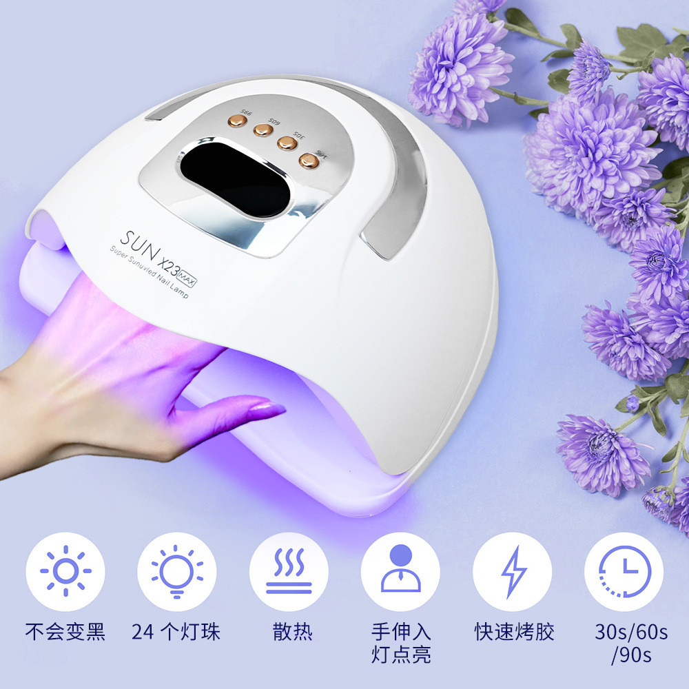 跨境x23美甲灯81灯珠烤灯防黑手大功率速干甲油胶光疗灯工厂