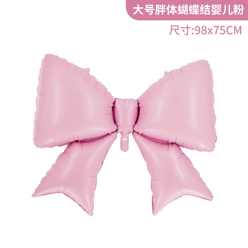 ins风大号蝴蝶结气球铝膜儿童生日派对装饰拍照道具蝴蝶结气球