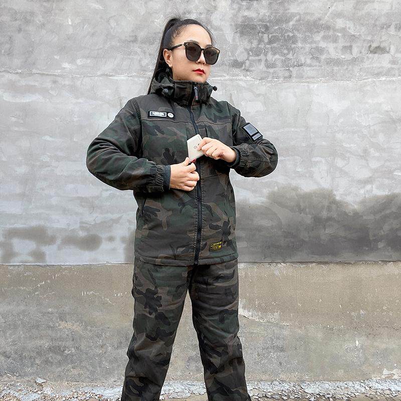冬季迷彩纯棉劳保服套装加绒