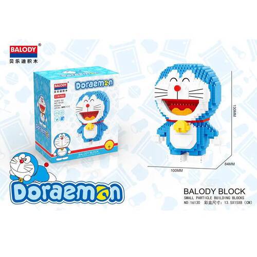 哆啦A梦蓝胖子积木礼物女孩玩具