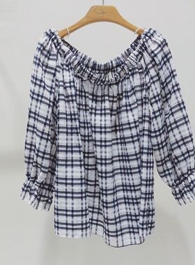 21夏新款V家韩单青春时尚经典格纹衬衫71292-60504