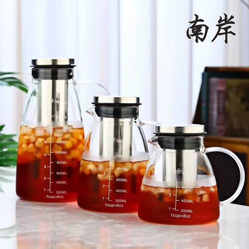 耐高温玻璃咖啡冷萃壶分享壶大容量冰滴壶冷泡壶带过滤煮水果茶壶