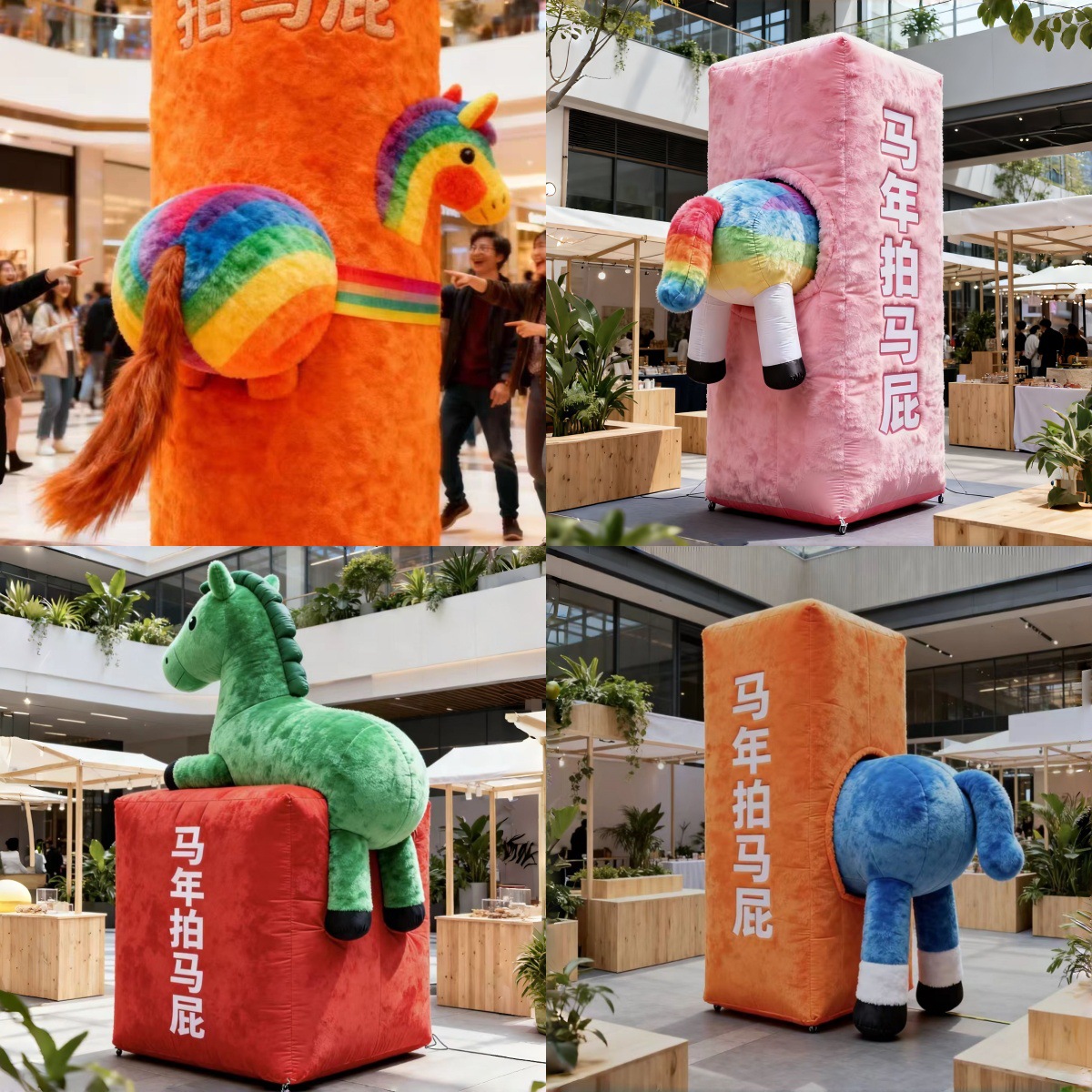 2026马年拍马屁卡通玩偶拍照道具