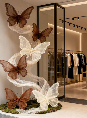 小红书同款秋冬季招财蝴蝶美陈