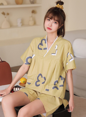 新款汗蒸服女款纯棉洋气可爱情侣亲子薄款透气男款汤泉桑拿服浴服