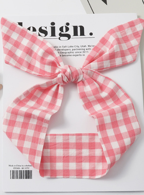 新款纯棉布亚麻发带洗漱专用束发带