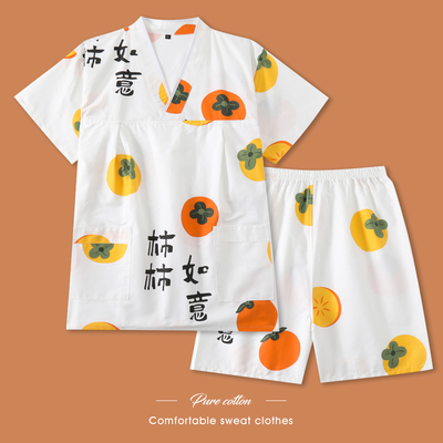 汗蒸服女款纯棉可爱桑拿服睡衣男