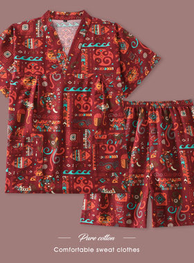 新款汗蒸服女款高档棉麻情侣款家居套装男睡衣桑拿服洗浴服足浴服