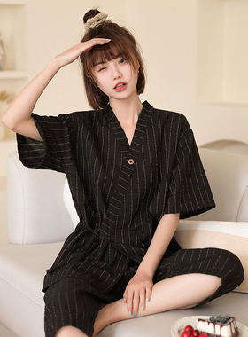 汗蒸服女款棉麻高档情侣日式男大码和服开衫桑拿服按摩理疗服浴服