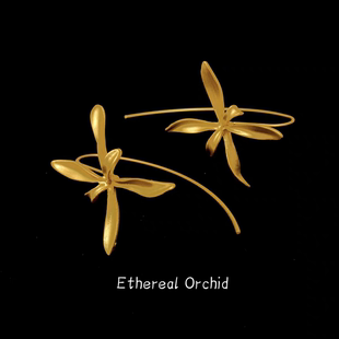 Ethereal 轻复古 Orchid 清冷 小众设计 耳饰 Vintage古着