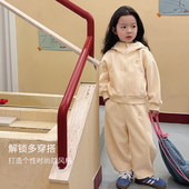 春秋款 大小卷儿童运动套装 潮连帽韩版 女童2026新款 休闲两件套 春装