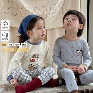 新款 秋衣秋裤 舒绒棉儿童家居服套装 宝宝秋冬男女童睡衣 嘿甜心