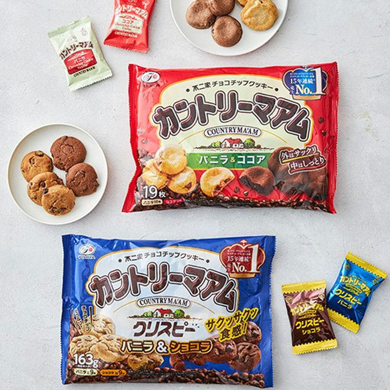 日本进口不二家Fujiya香草巧克力夹心饼干曲奇零食袋装