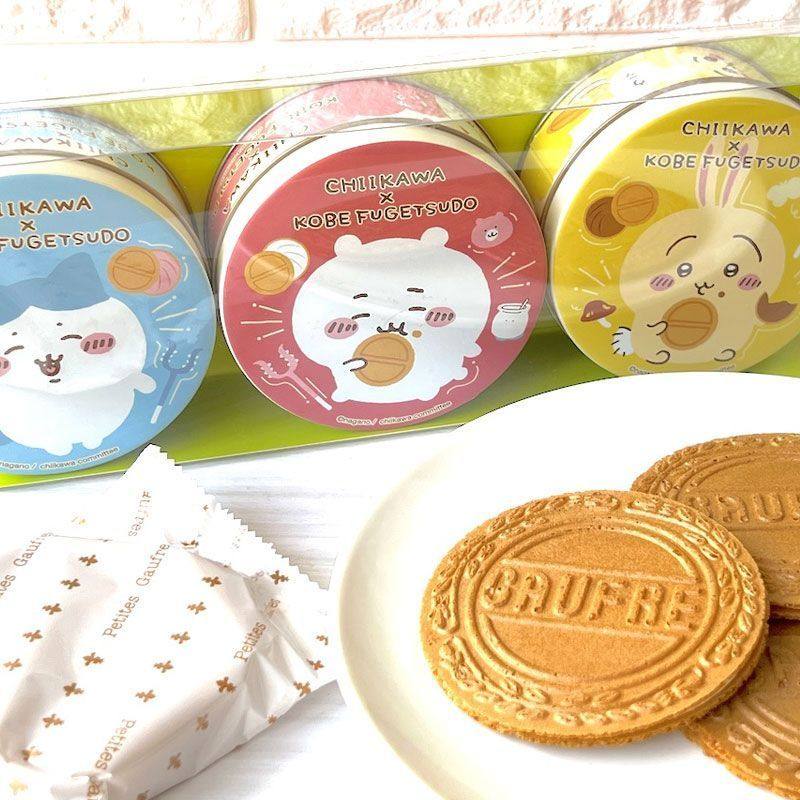 日本神户风月堂Chiikawa吉伊卡哇三丽鸥薄脆夹心薄饼干盒装