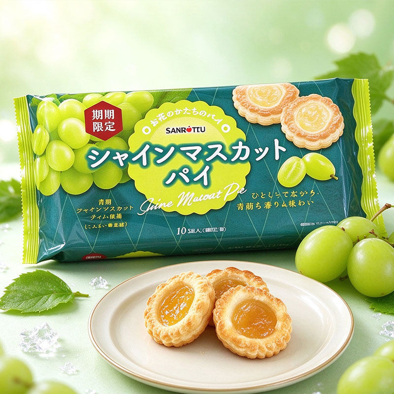日本进口三立Sanritsu饼干青提味蛋挞曲奇休闲下午茶零食75g