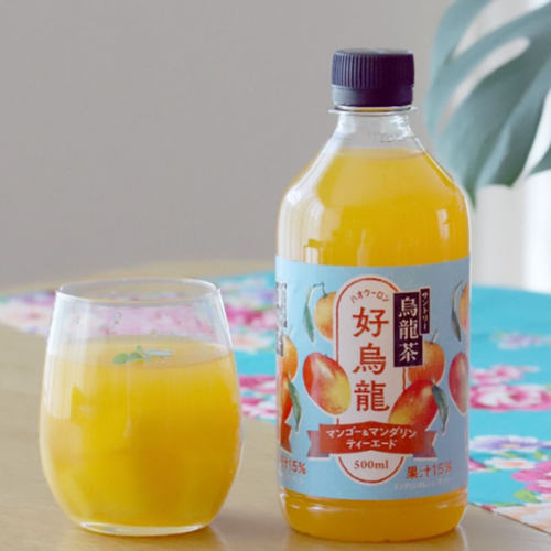日本进口新款三得利Suntory饮料芒果柑橘味乌龙茶果味饮品500ml