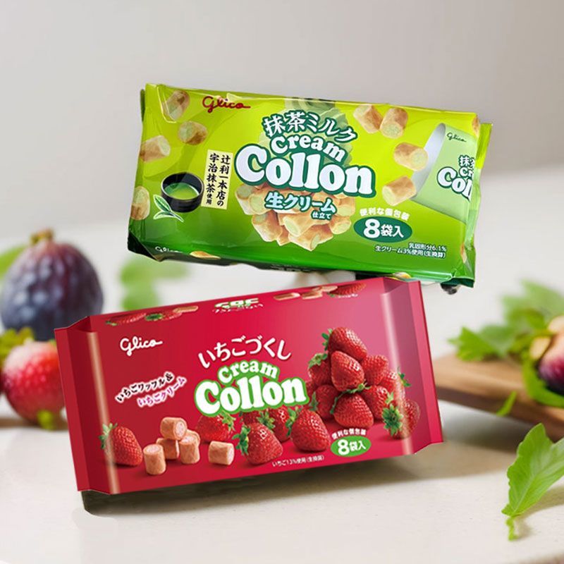 日本进口Glioc格力高奶油注心蛋卷饼干夹心饼干独立包装