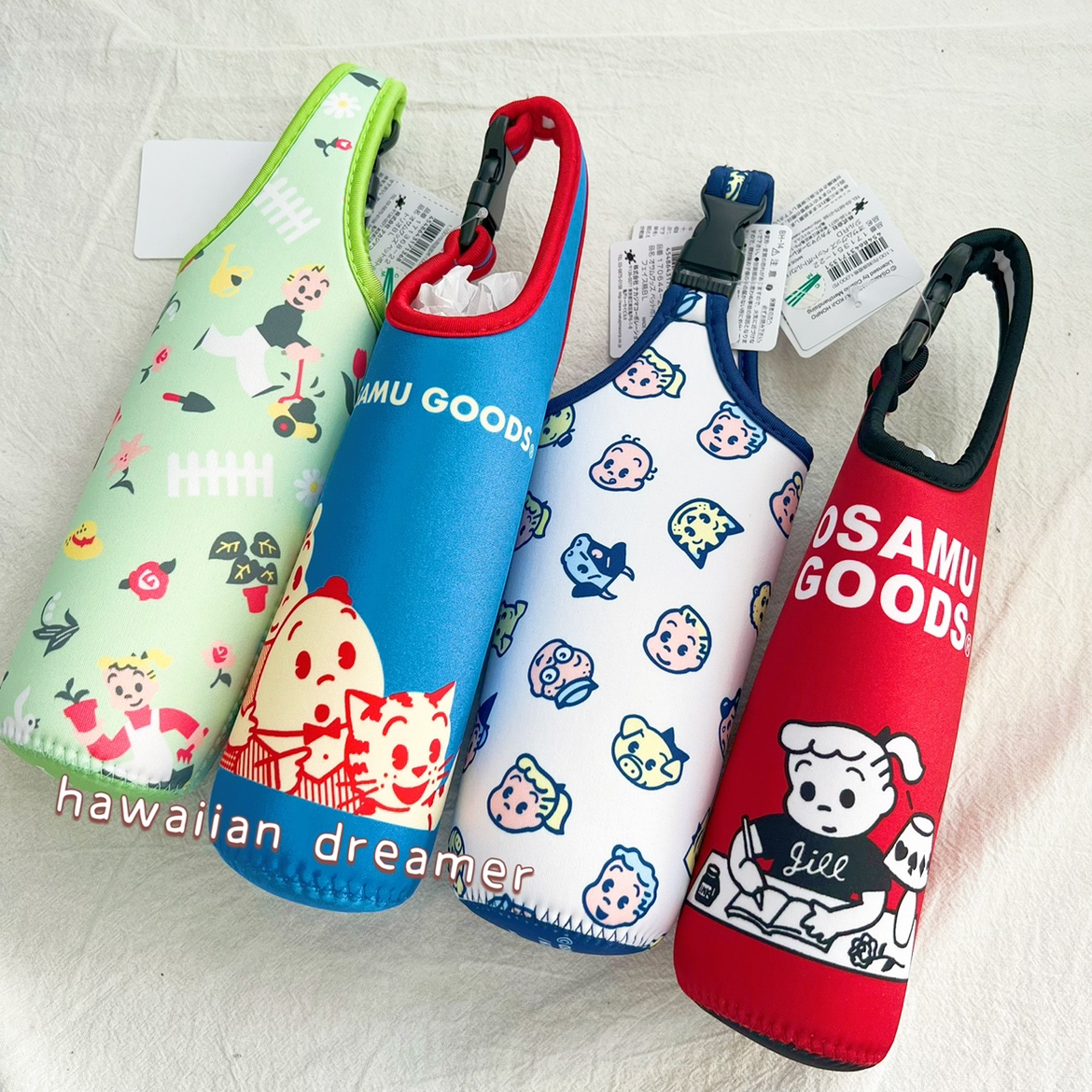 日本原田治OSAMUGOODS水杯套手提可挂水杯套加厚保温套~现货