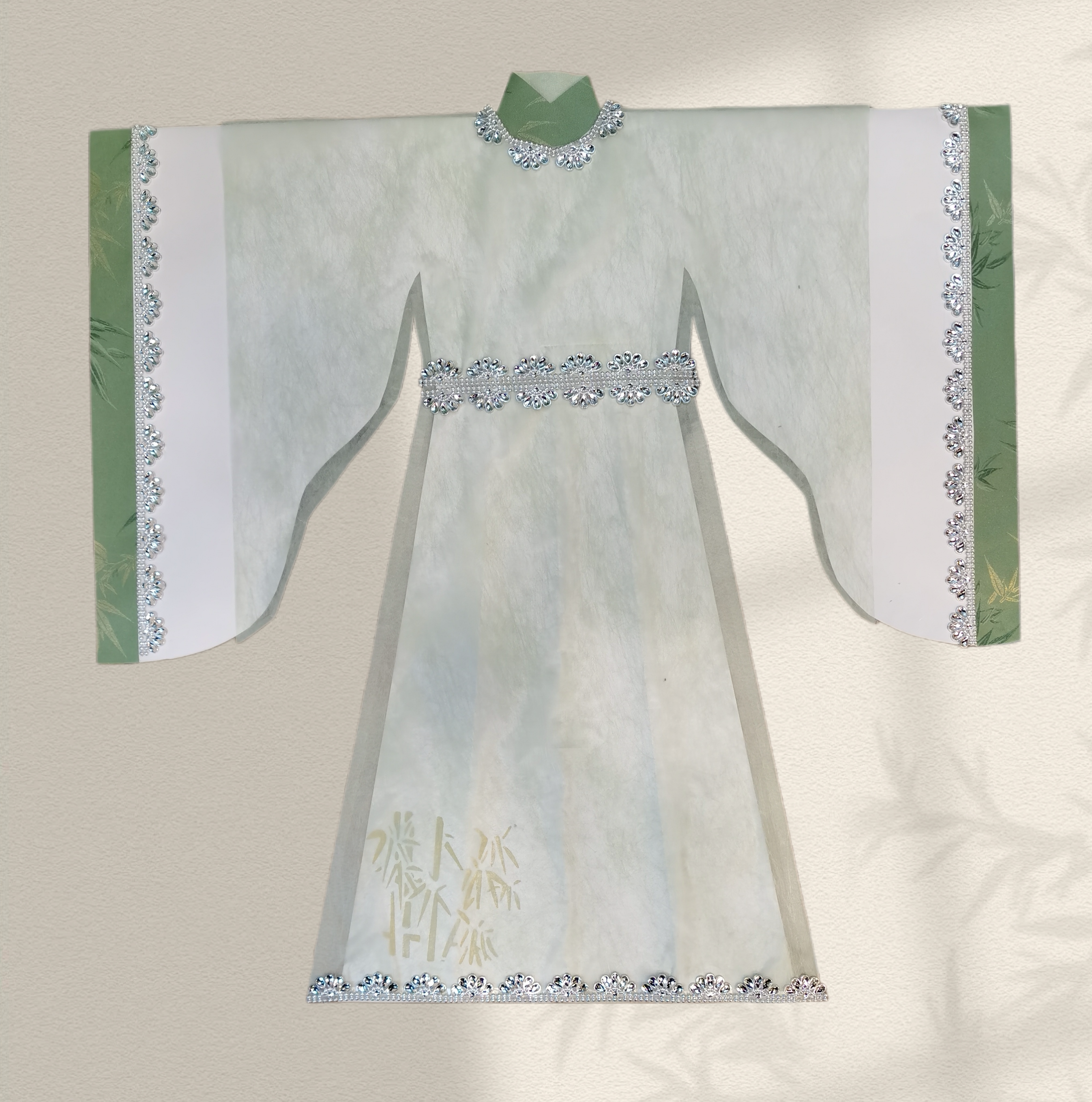 春季新品手工纸衣女款宽袖两件套神仙纸衣服三月三