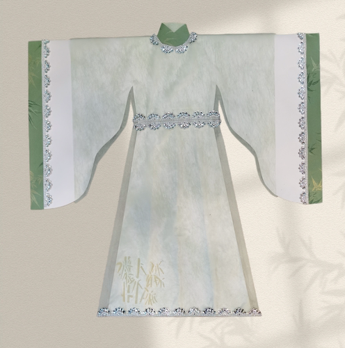 春季新品手工纸仙衣女款仙衣宽袖两件套神仙纸衣服三月三