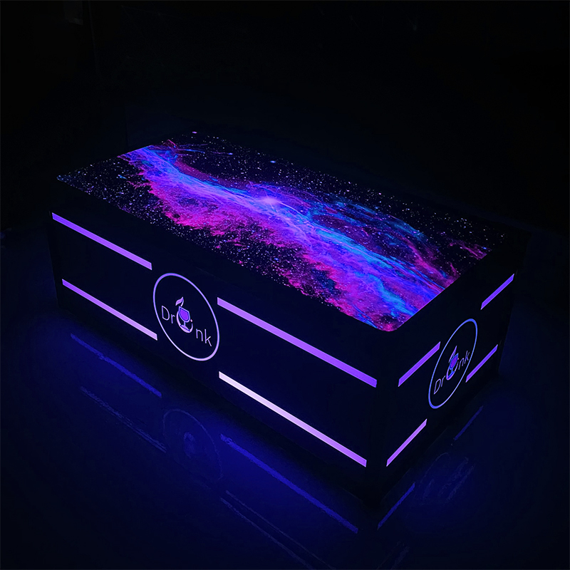 ktv茶几发光专用定制欧式酒吧台钢化玻璃不锈钢七彩变色简约包邮