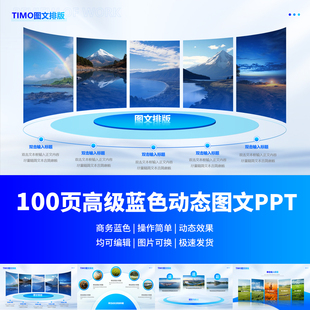 ＰＰＴ动态模板高级感商务风简约工作汇报总结操作简便蓝色主题