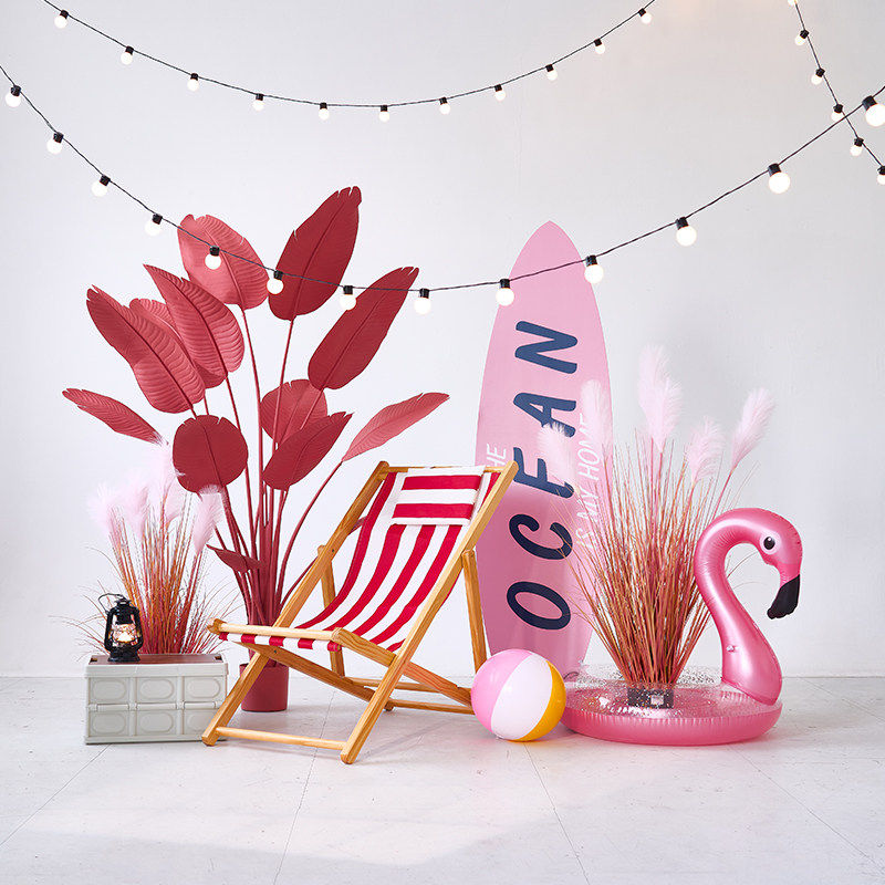 夏季橱窗装饰场景布置服装店商场海洋主题网红打卡氛围拍照用背景