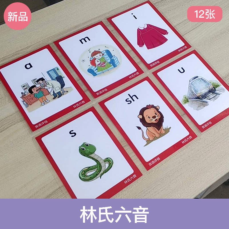林氏六音发音卡片 自闭症儿童语言康复迟缓听障辨别训练教具卡片