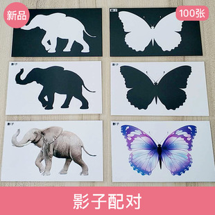 影子配对 自闭症语言发育迟缓训练卡片 孤独症aba干预教学教具