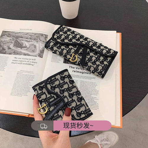 ins小众设计帆布钱包卡包女短款