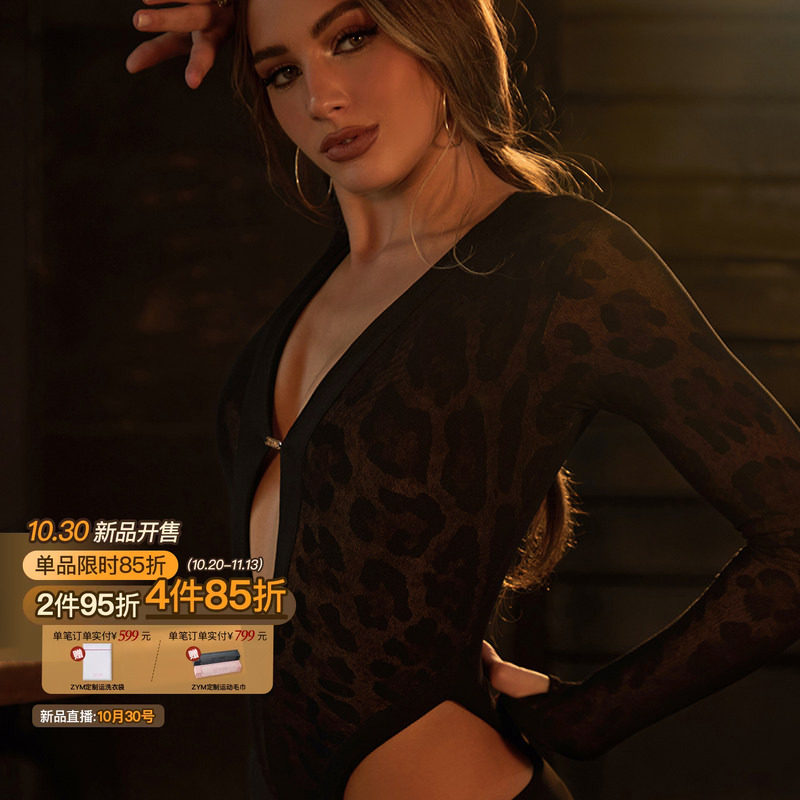 ZYM【很斩女】上衣v领高级版拉丁舞练功服女腰部镂空带胸棉25096