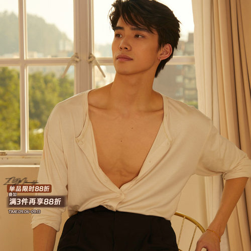ZYM【Orion 奥里安】上衣纽扣设计拉丁舞练功服男亲肤面料N040