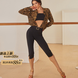 拉丁舞蹈服女裤 运动瑜伽裤 口开衩显腿长25108 高腰蜜桃裤 ZYM