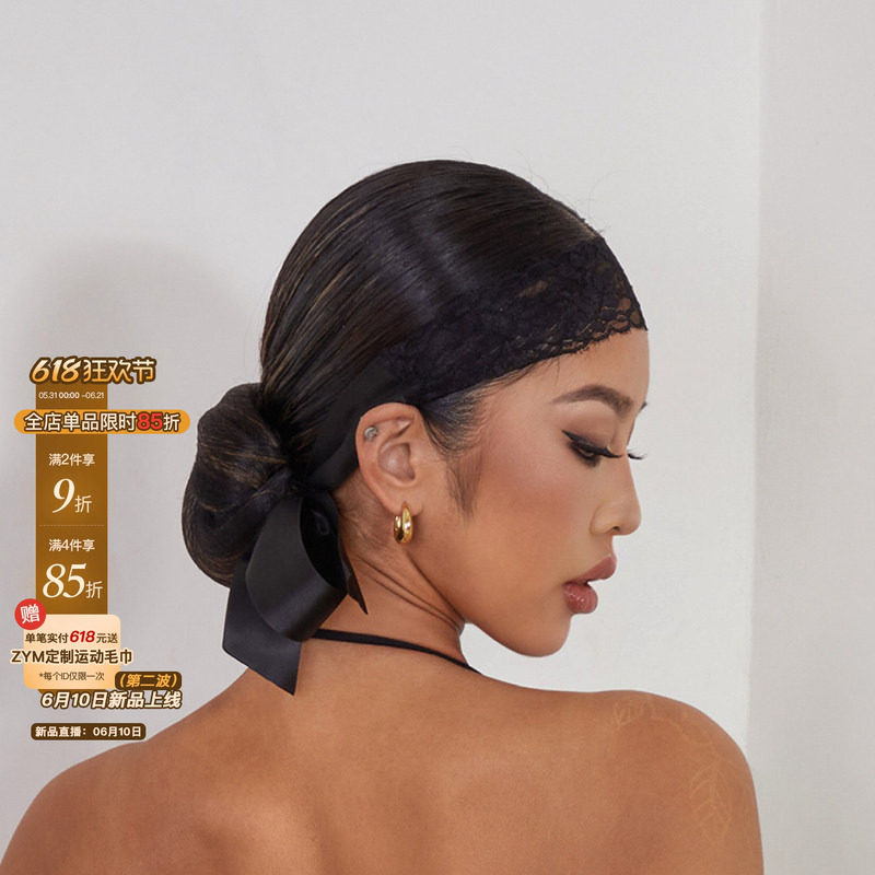 ZYM【多姿】缎发带蕾丝拉丁舞配饰配件束发带女绑带式lZYMLSFD02