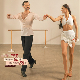 ZYM【黑白谜语】半裙流苏拉丁舞日常练功服女三角裙型显腿长25024