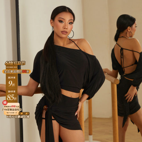 ZYM【Coil】上衣宽松袖型遮肉肉拉丁舞练功服女美背漏脐设计26018