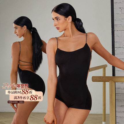 ZYM【不设限星球】上衣吊带露背拉丁舞练功服简约高级带胸棉2411