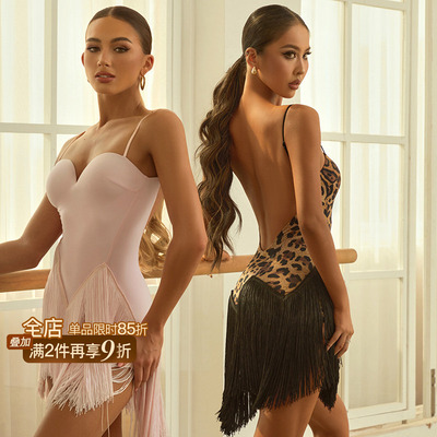 ZYM【婀娜】连衣裙吊带高腰线拉丁舞高级练功服女带内衣裤25003