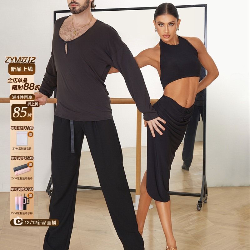 ZYM【28th chacha】连衣裙镂空拉丁舞日常练功服女带内衣裤2445