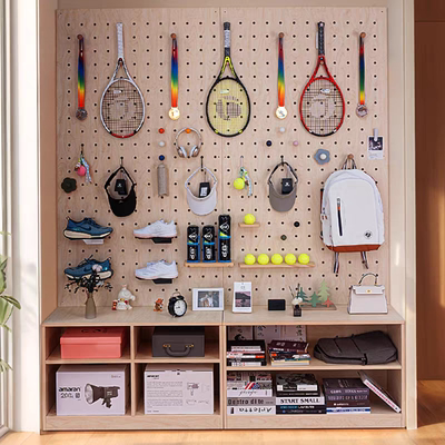 洞洞板定制置物架实木造型墙收纳架墙上装饰隔板入户玄关门口展示