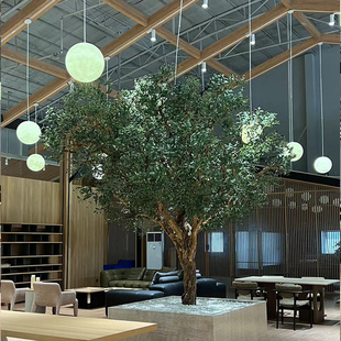 仿真橄榄树大型落地仿生绿植室内外景观装饰橱窗造景假树北欧风格