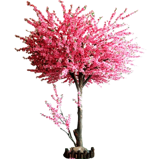 大型仿真桃花树樱花树许愿树室内酒店餐厅装饰新年春节许愿梅花树