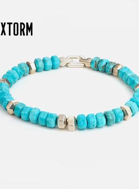 苍玦 天然绿松石手链 S925纯银手工制作情侣礼物可定制VIXTORM