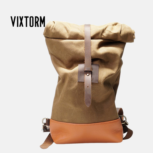 卷顶涂蜡帆布双肩背包VIXTORM