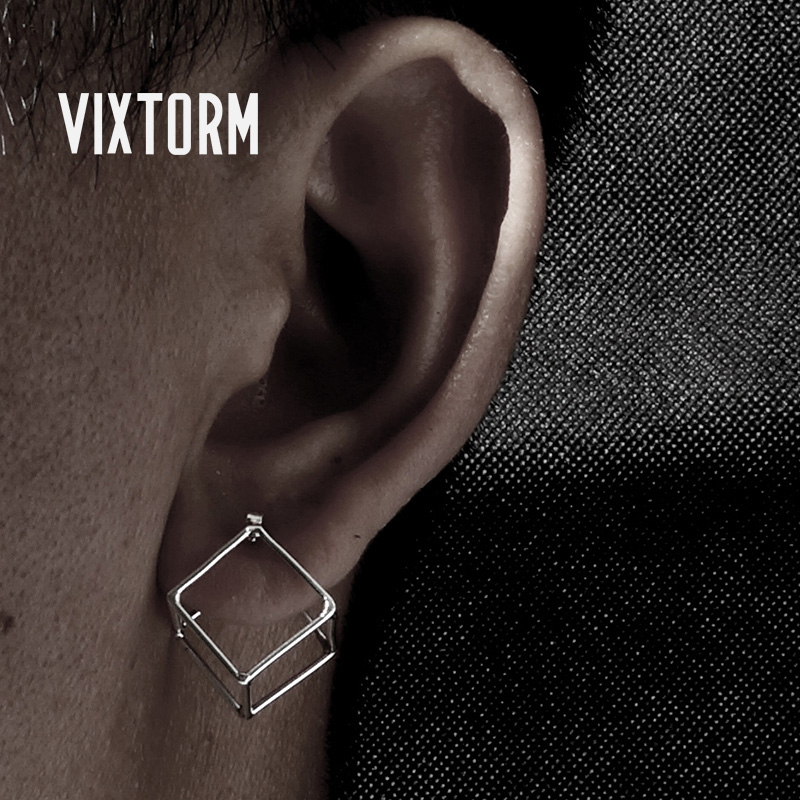 VIXTORM纯手工990足银耳钉情侣