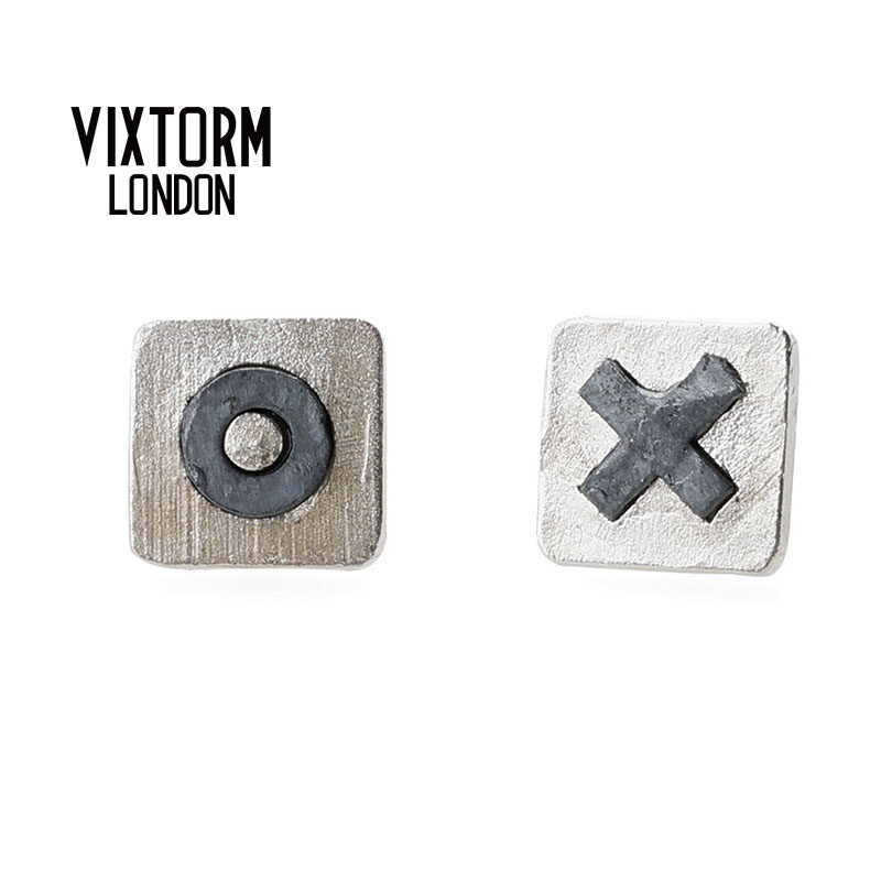 vixtorm 925纯银耳钉男女情侣 ins小众设计潮牌原创 亲亲抱抱饰品