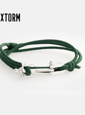 925银船锚手链 Somme遗落 VIXTORM设计原创 尼龙航海风手绳纯银