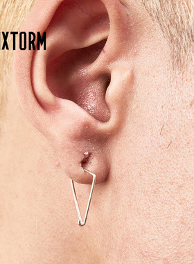 弦 VIXTORM三角形极简线条原创s925银街头日常男女款耳环Chord