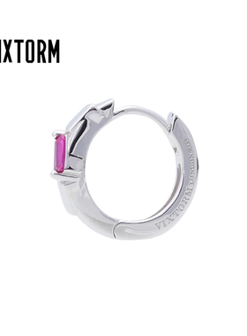 VIXTORM正品925纯银耳环 原创设计 Virret  玮勒 红色锆石