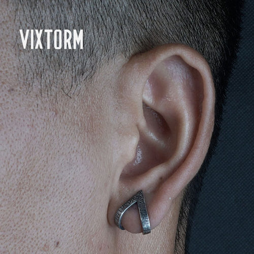 VIXTORM纯银哥特暗黑系情侣耳钉